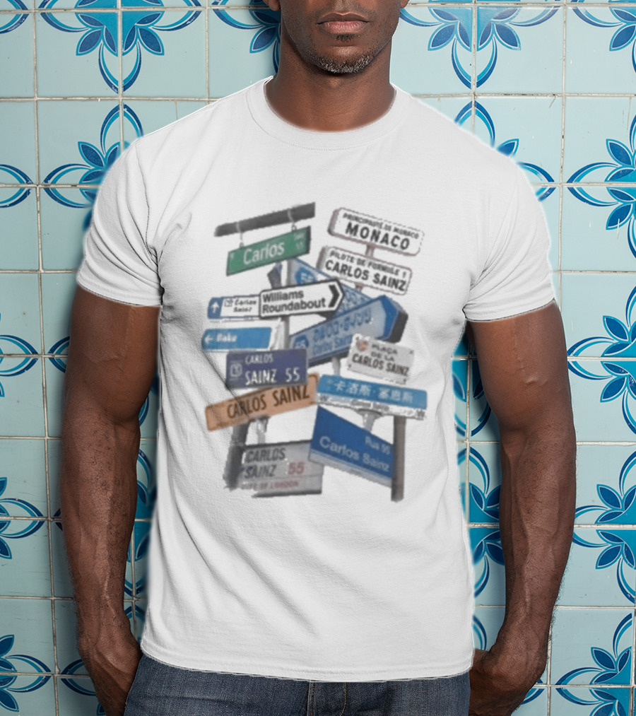 Carlos Sainz Signs Circuit Racing Directions Formula 1 Pilgrimage T-Shirt
