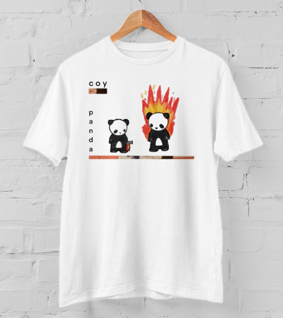 Coy Panda Fire And Calm Contrast T-Shirt