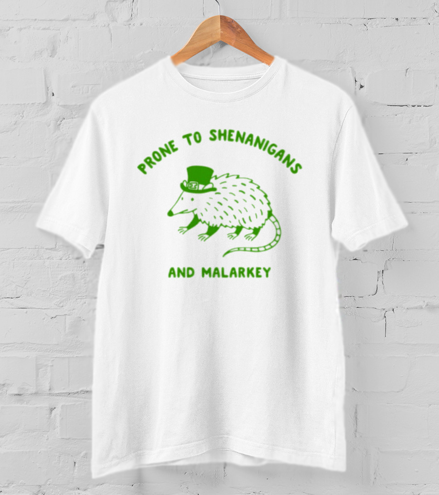 Prone To Shenanigans And Malarkey Opossum With Top Hat T-Shirt