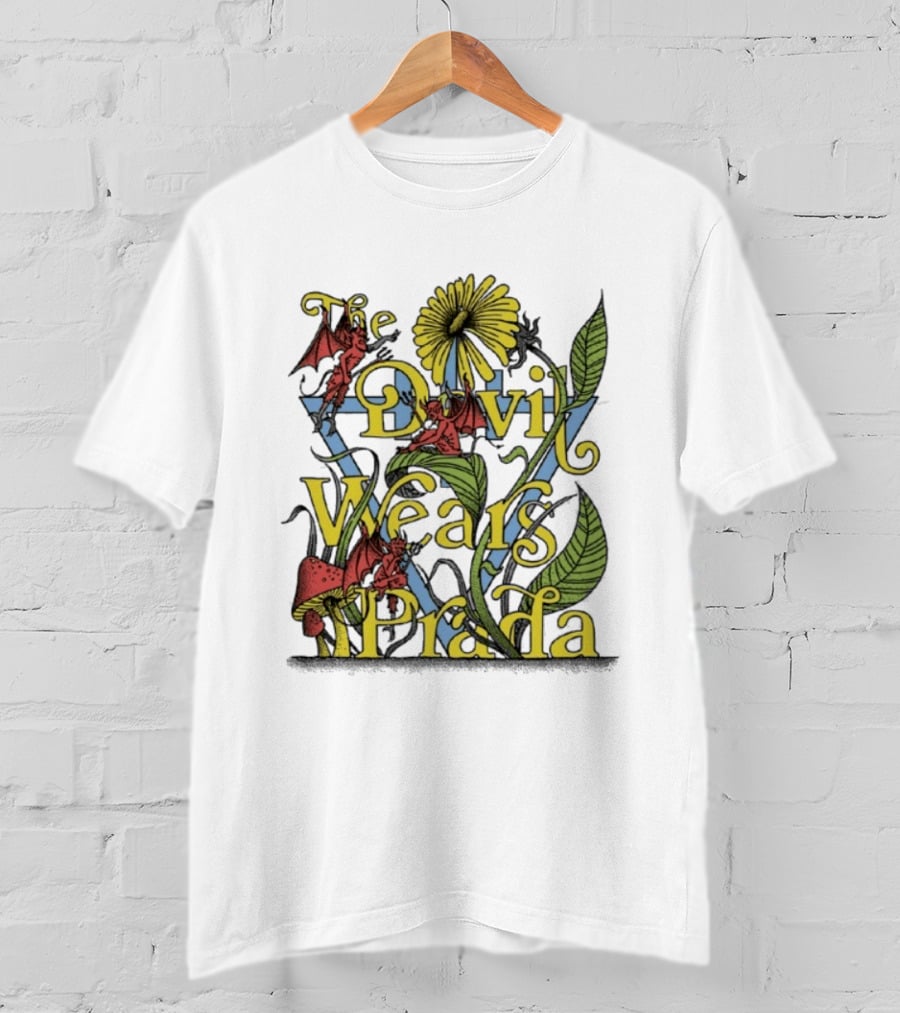 The Devil Wears Prada Flower Satan With Devils And Foliage T-Shirt