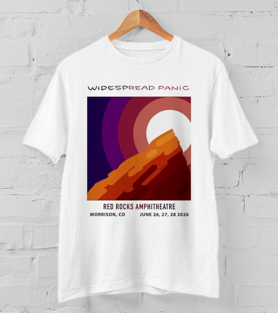 Widespread Panic Red Rocks Amphitheatre Morrison CO June 26 27 28 2026 T-Shirt