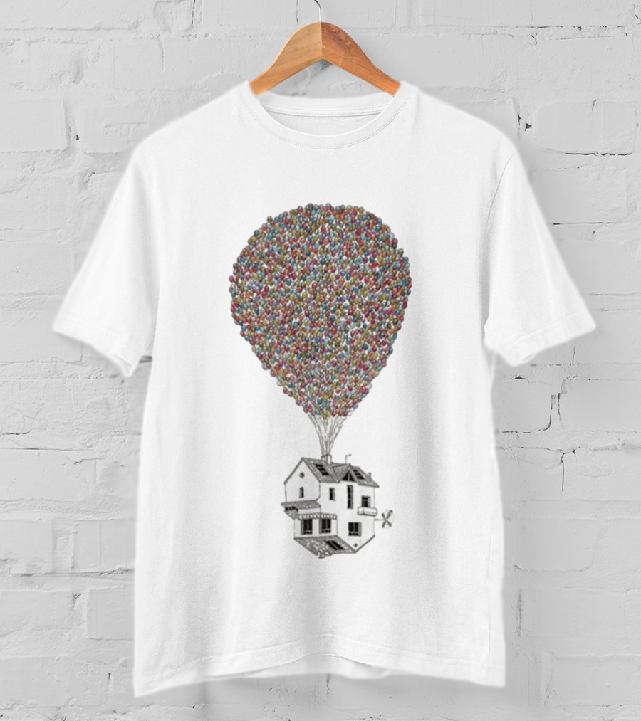 Wituka Houside Down Balloons House Uplift T-Shirt