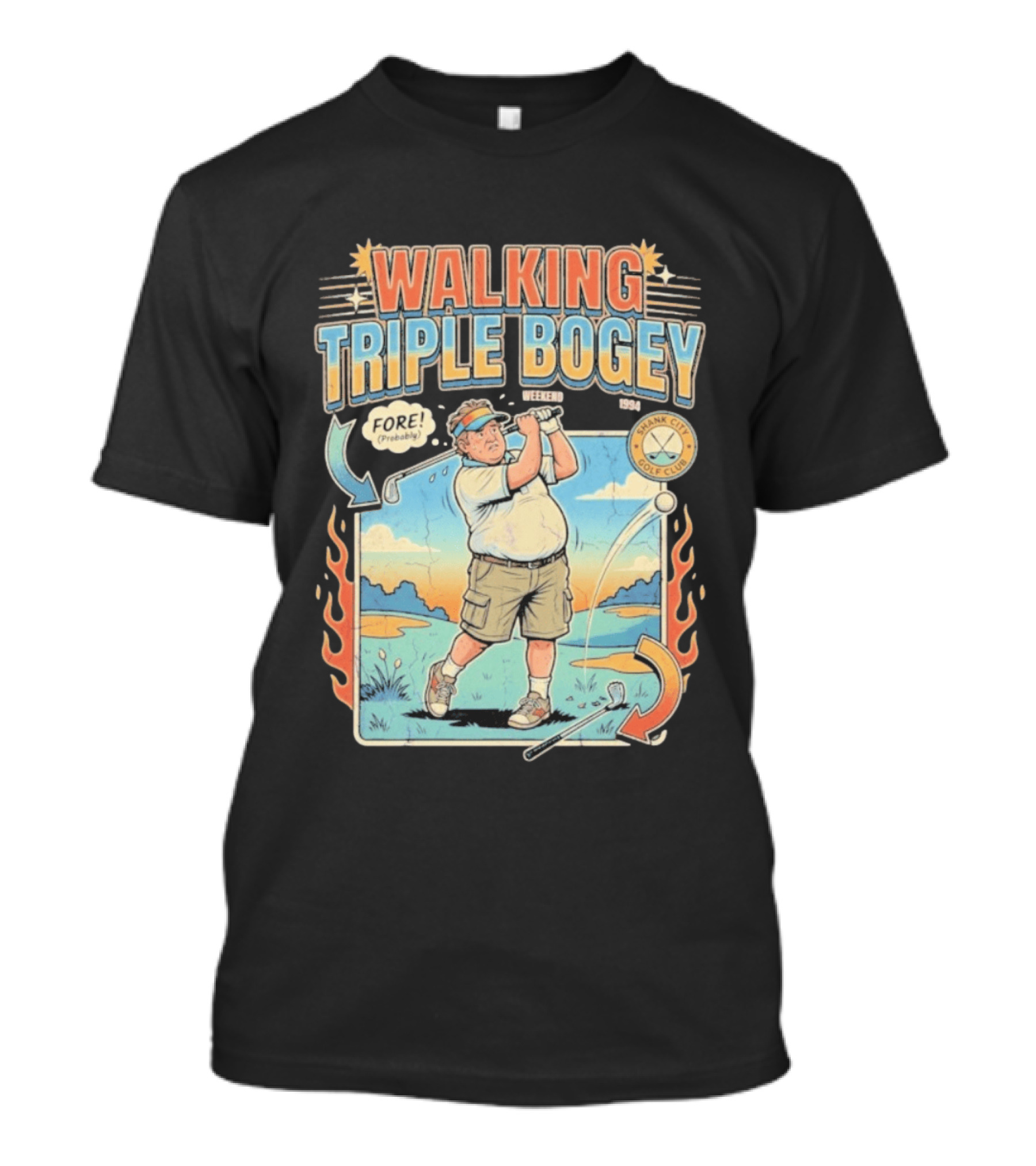 Walking Triple Bogey Fore Shank City Golf Club Vintage Weekend 1994 T-Shirt