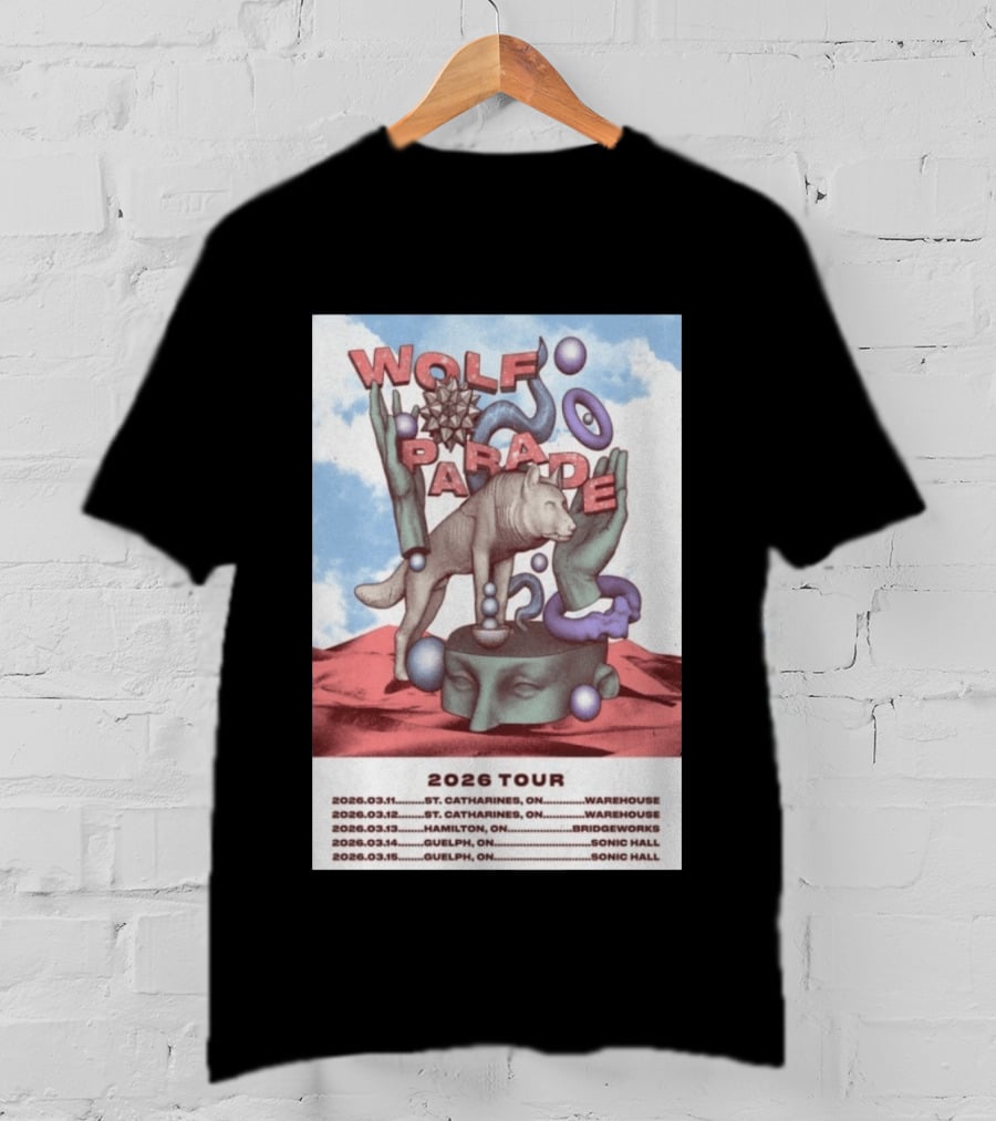 Wolf Parade 2026 Tour St. Catharines Hamilton Guelph Concert Dates T-Shirt
