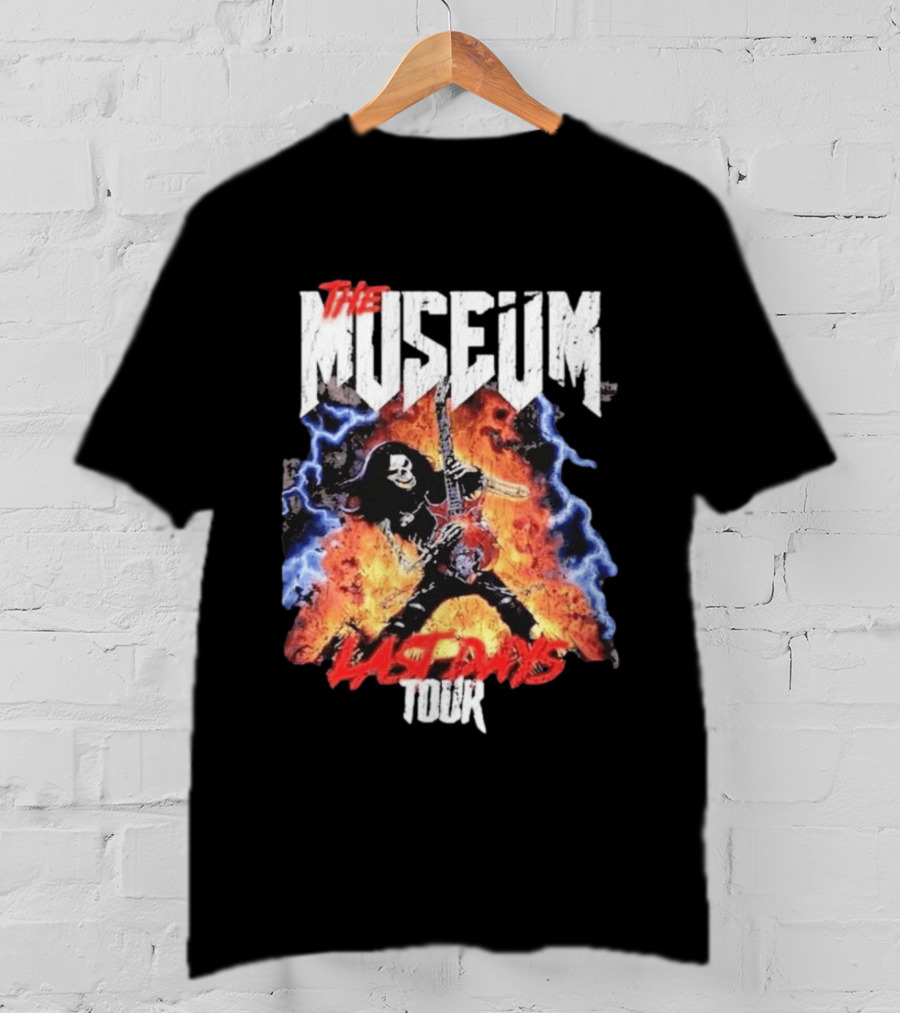 The Museum Last Days Tour Rock Star Electric Guitar Flames T-Shirt