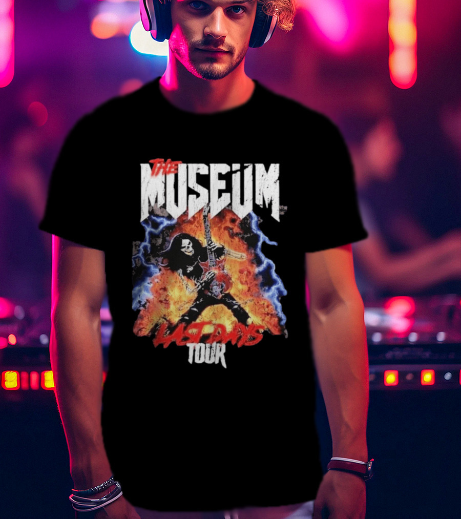The Museum Last Days Tour Rock Star Electric Guitar Flames T-Shirt