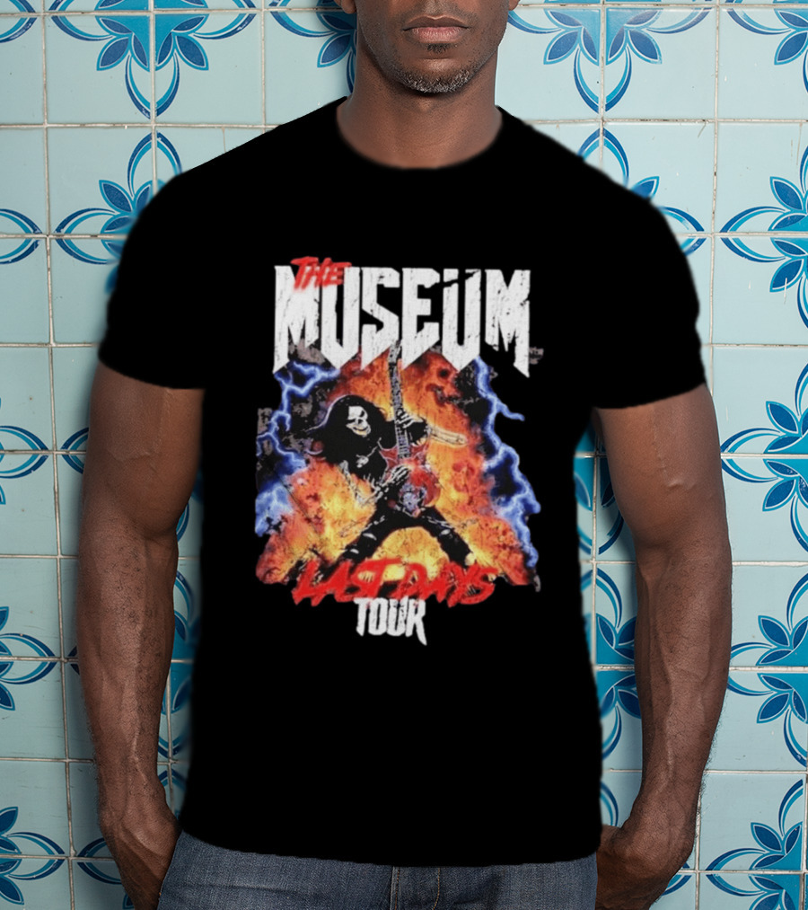 The Museum Last Days Tour Rock Star Electric Guitar Flames T-Shirt