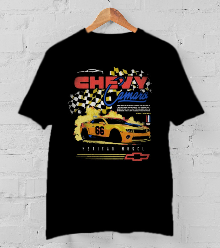 Chevy Camaro 55 American Muscle Race Car Faded Chevrolet T-Shirt