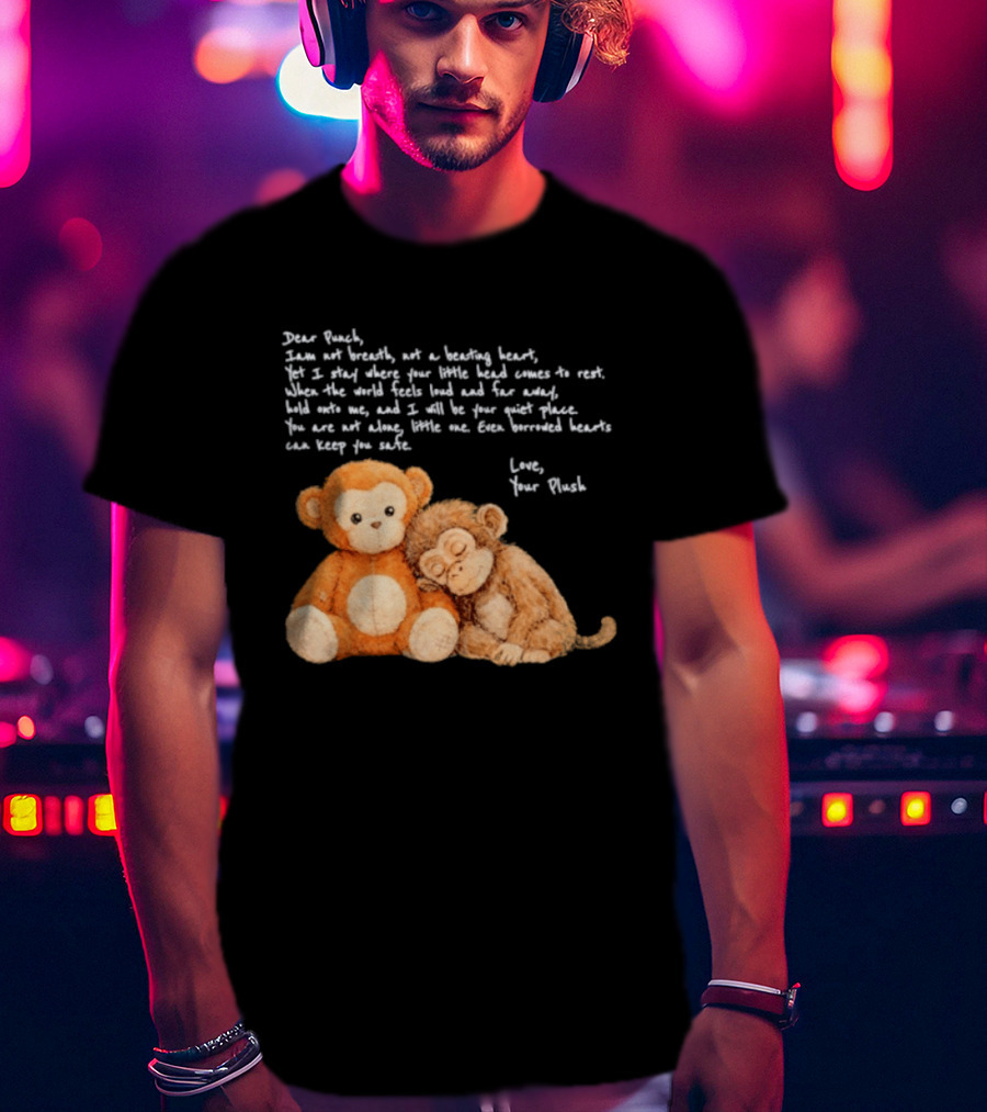Dear Punch Heartfelt Monkey Companions Poem And Plush Toy T-Shirt