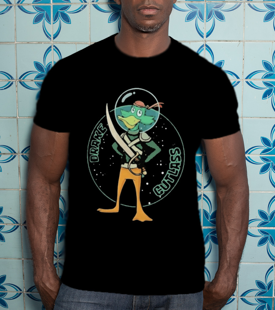 Drake Cutlass Duck Sword Space Adventure T-Shirt