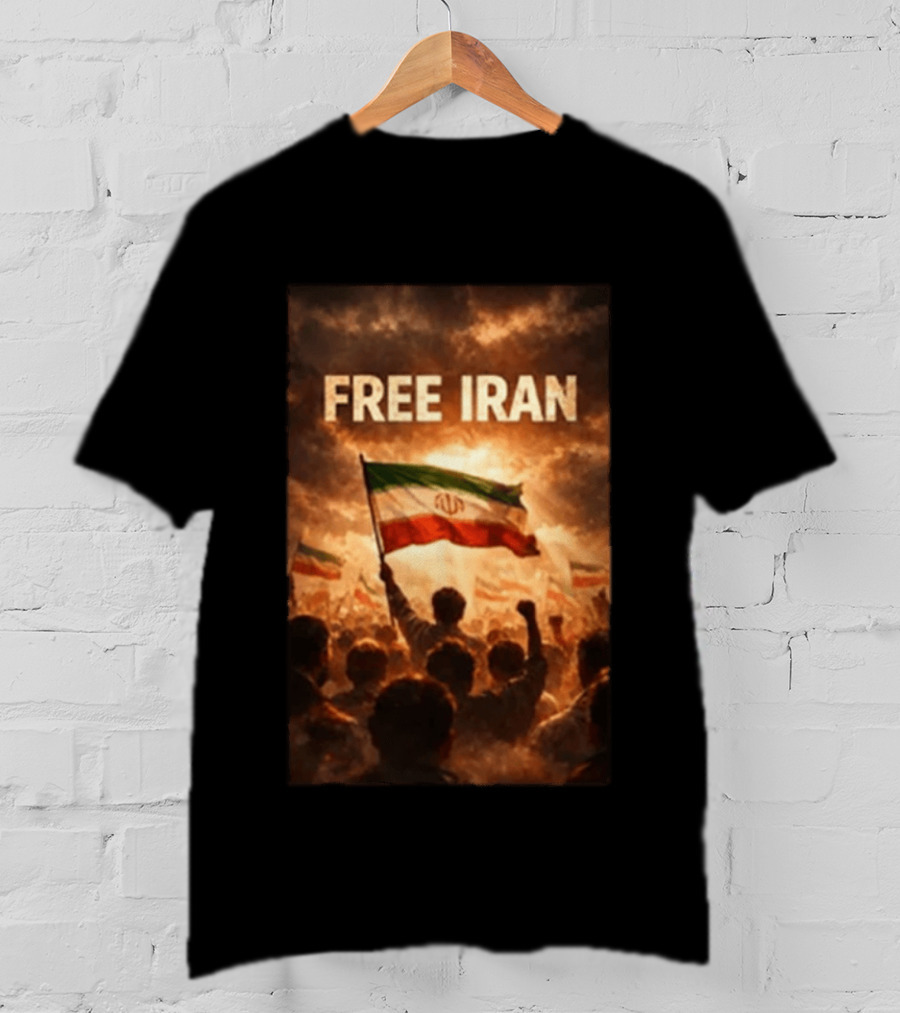Free Iran Flag Protest With Crowd T-Shirt