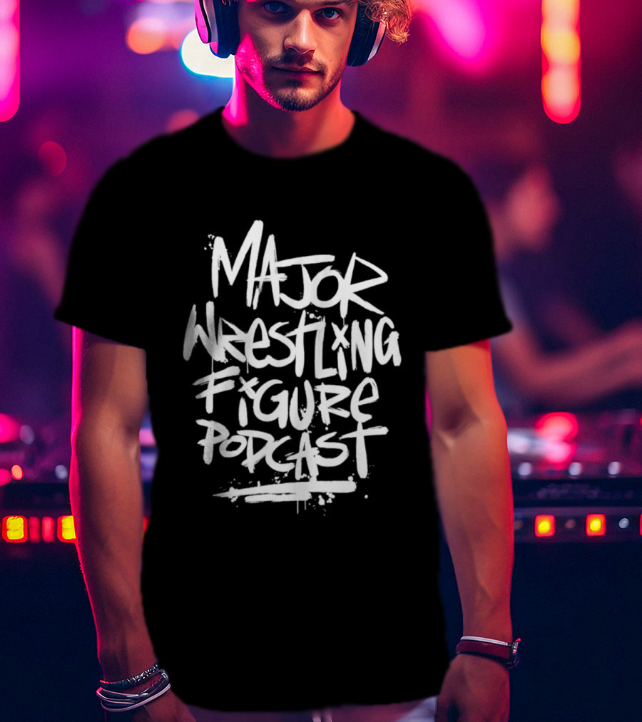 Major Wrestling Figure Podcast Bold Graffiti T-Shirt