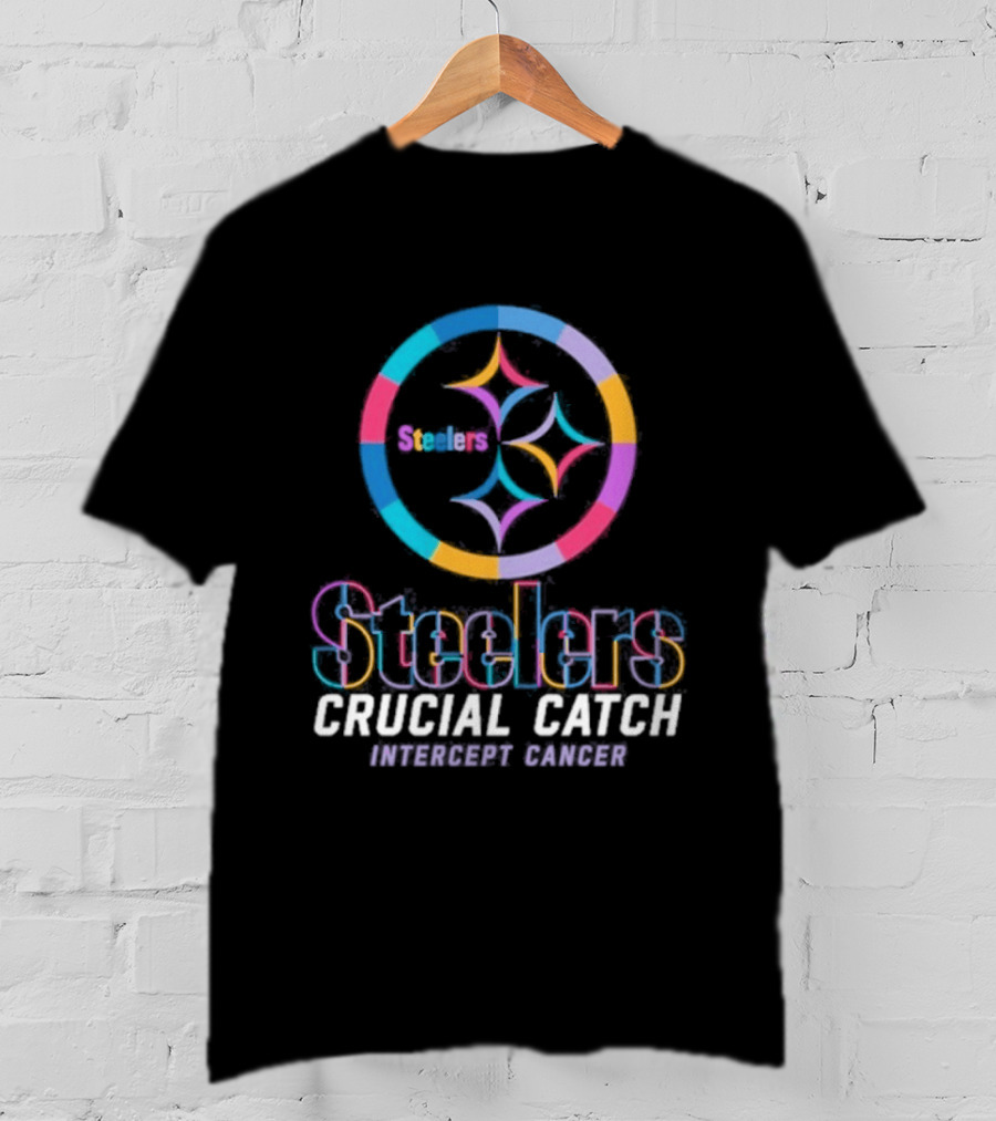 Pittsburgh Steelers Crucial Catch Intercept Cancer NFL Campaign T-Shirt