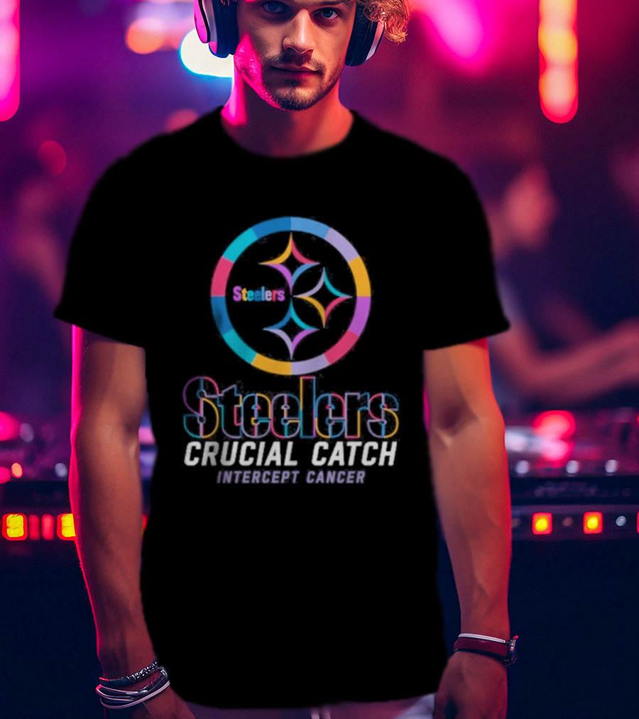 Pittsburgh Steelers Crucial Catch Intercept Cancer NFL Campaign T-Shirt