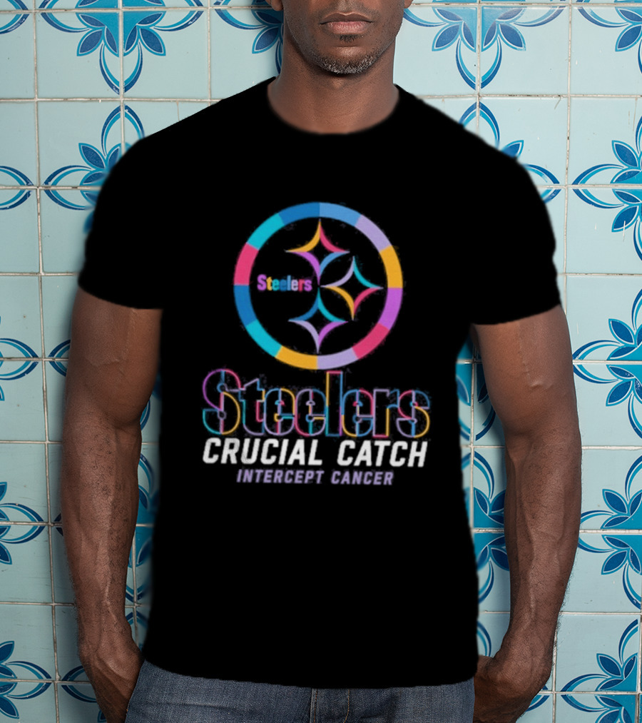 Pittsburgh Steelers Crucial Catch Intercept Cancer NFL Campaign T-Shirt