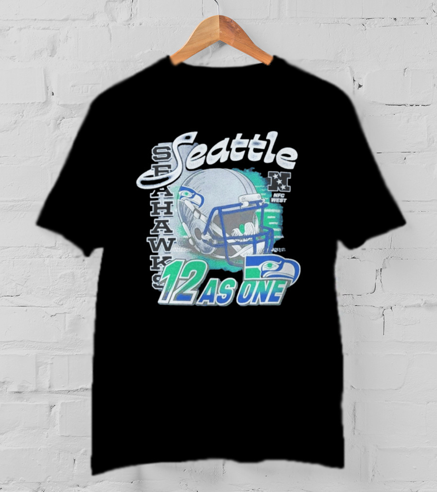 Seattle Seahawks Helmet 12 As One NFC West T-Shirt