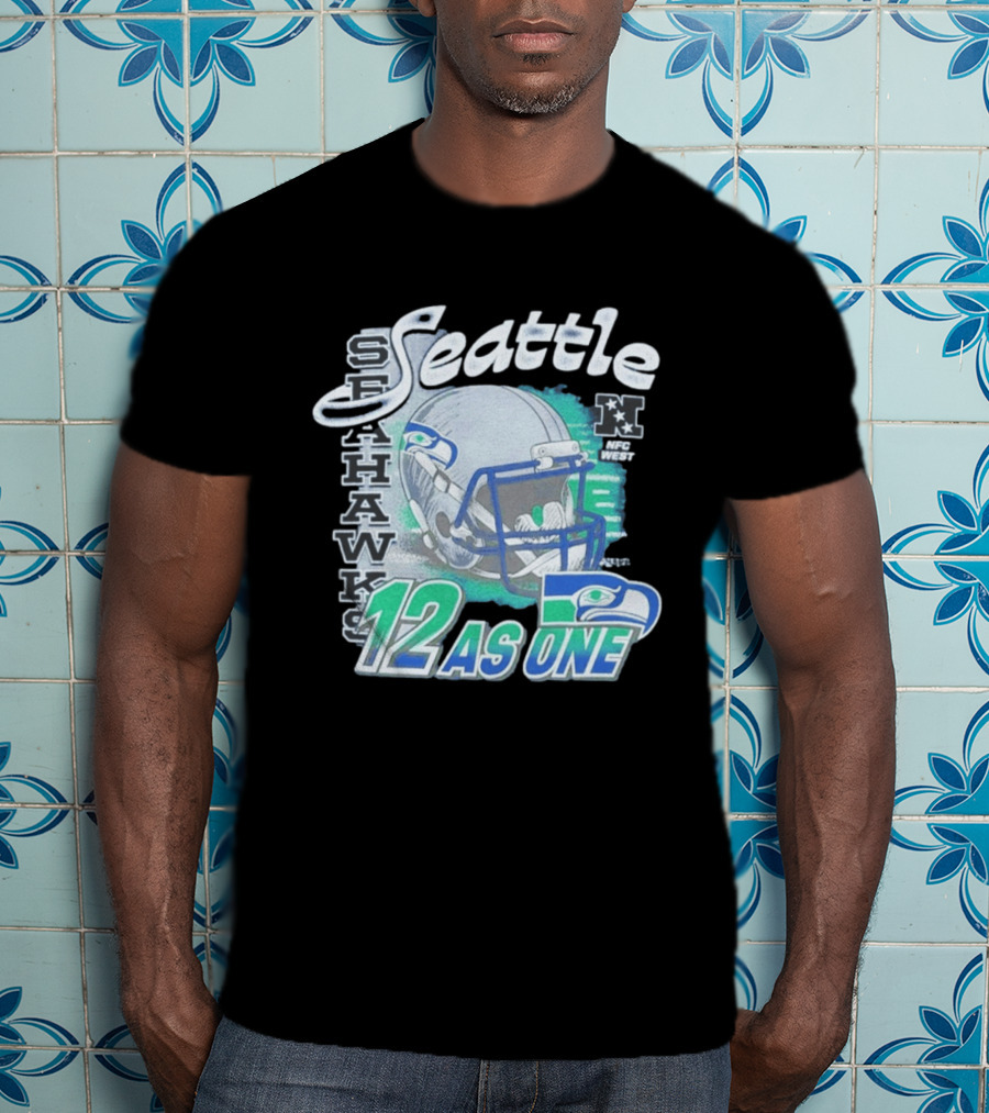 Seattle Seahawks Helmet 12 As One NFC West T-Shirt