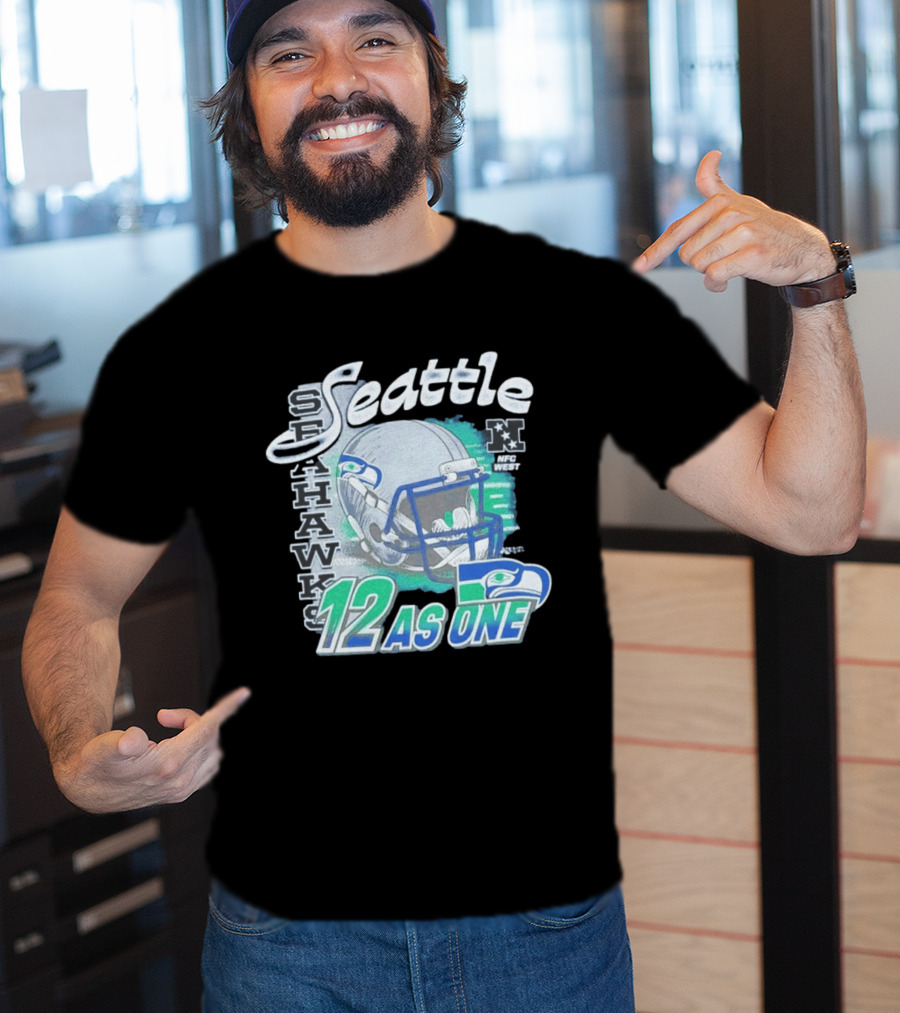 Seattle Seahawks Helmet 12 As One NFC West T-Shirt