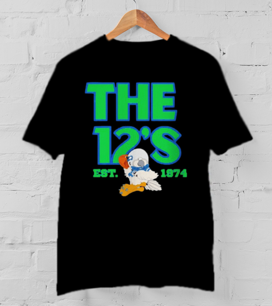 THE 12'S Est. 1974 Navy Grey Seattle Seahawks T-Shirt