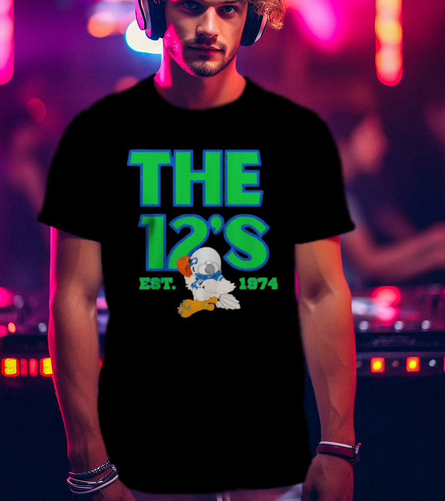 THE 12'S Est. 1974 Navy Grey Seattle Seahawks T-Shirt