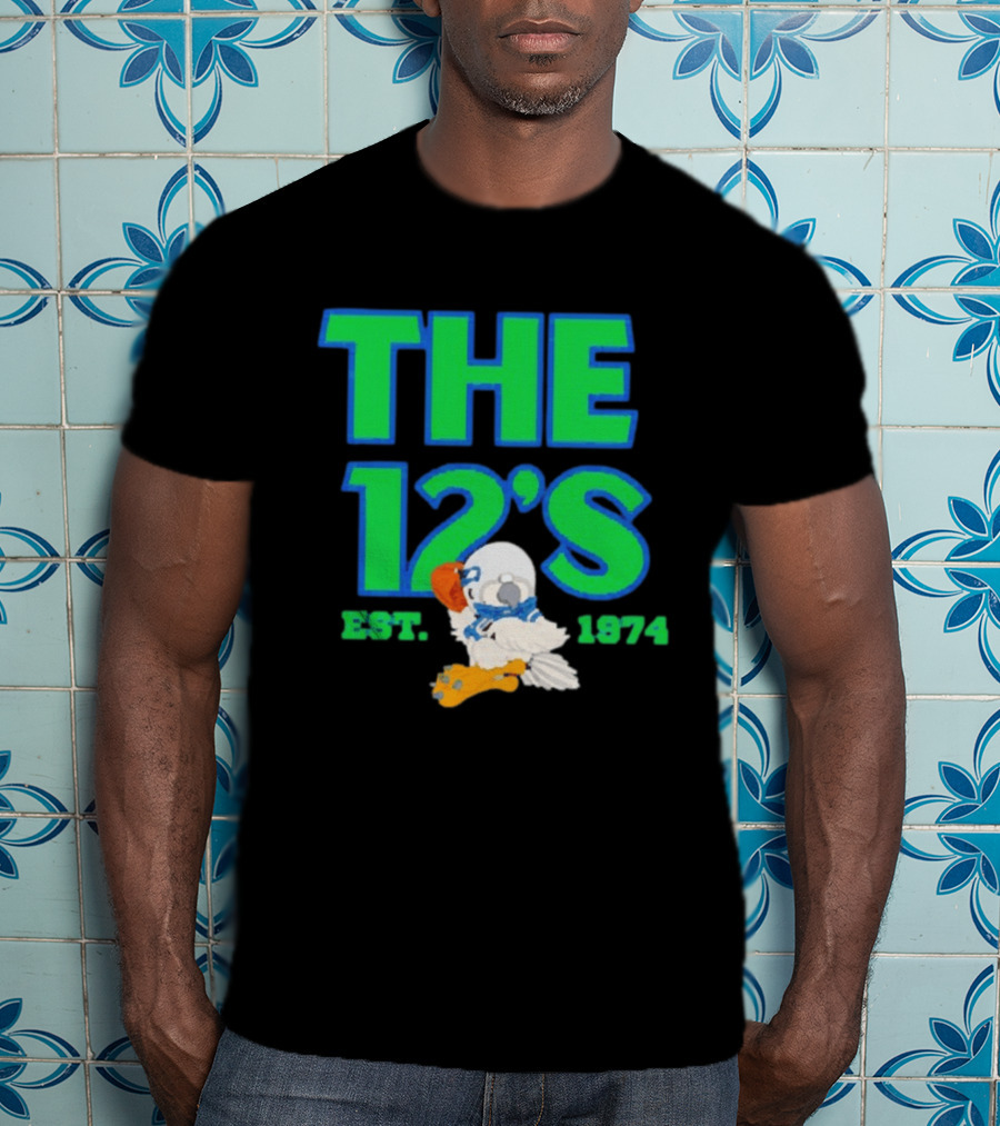 THE 12'S Est. 1974 Navy Grey Seattle Seahawks T-Shirt