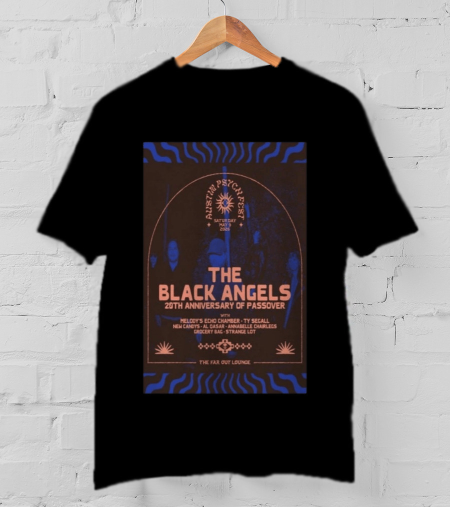Austin Psych Fest The Black Angels 20th Anniversary Of Passover May 9 2026 T-Shirt