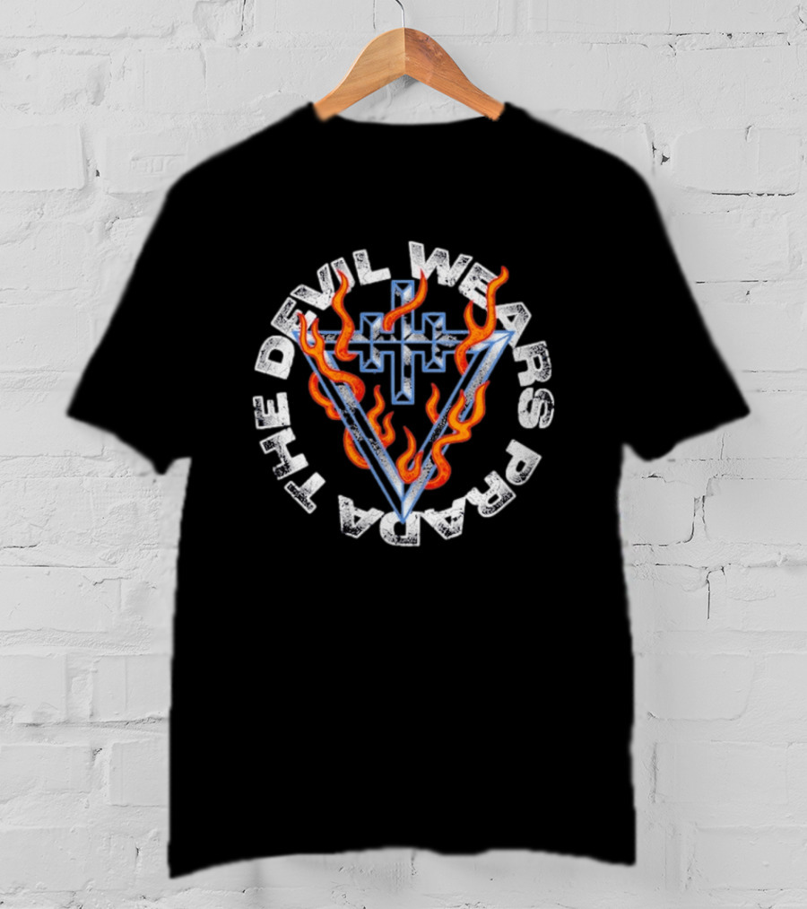 The Devil Wears Prada Flame Cross And V Fiery T-Shirt