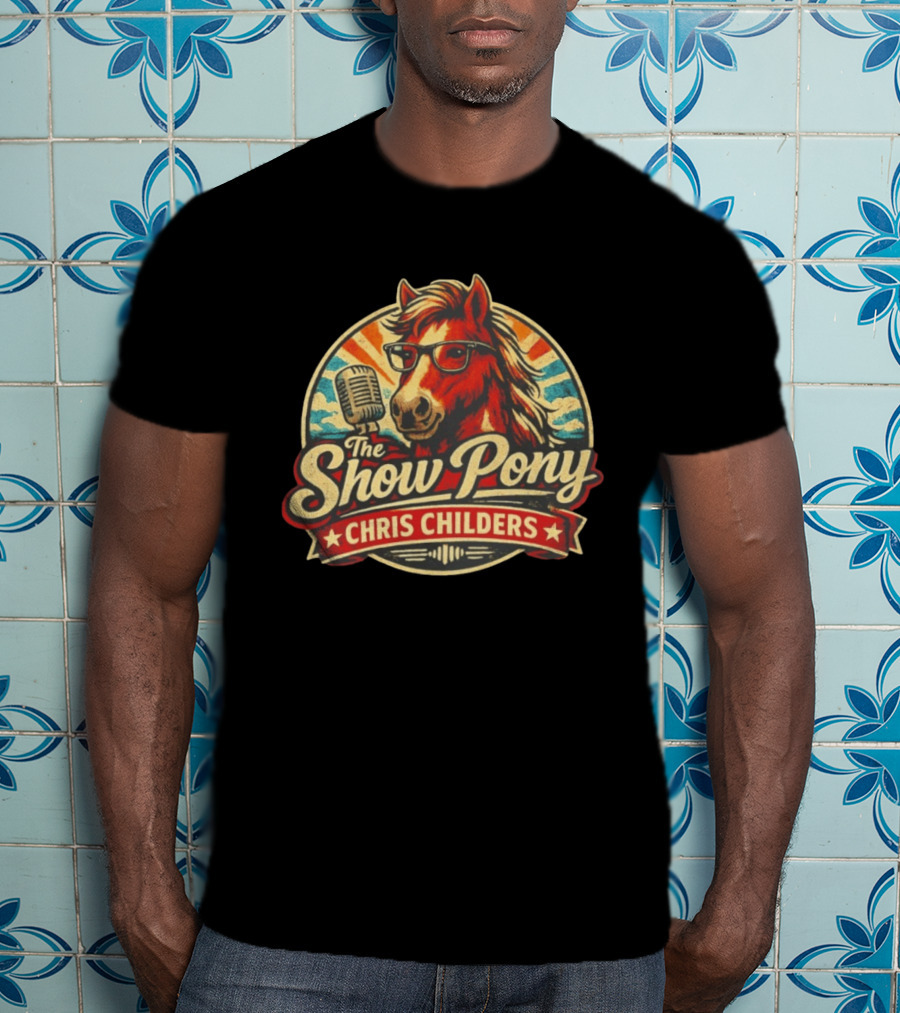 The Show Pony Chris Childers Retro Cartoon Microphone T-Shirt