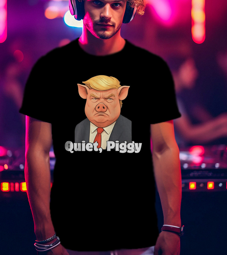Quiet Piggy Suit Protest T-Shirt
