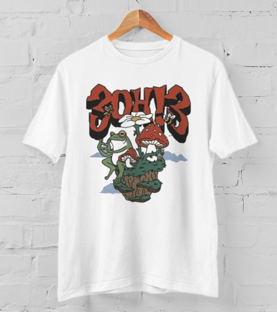 3Oh3 Mushroom Frog Fantasy With Bee And Flower T-Shirt