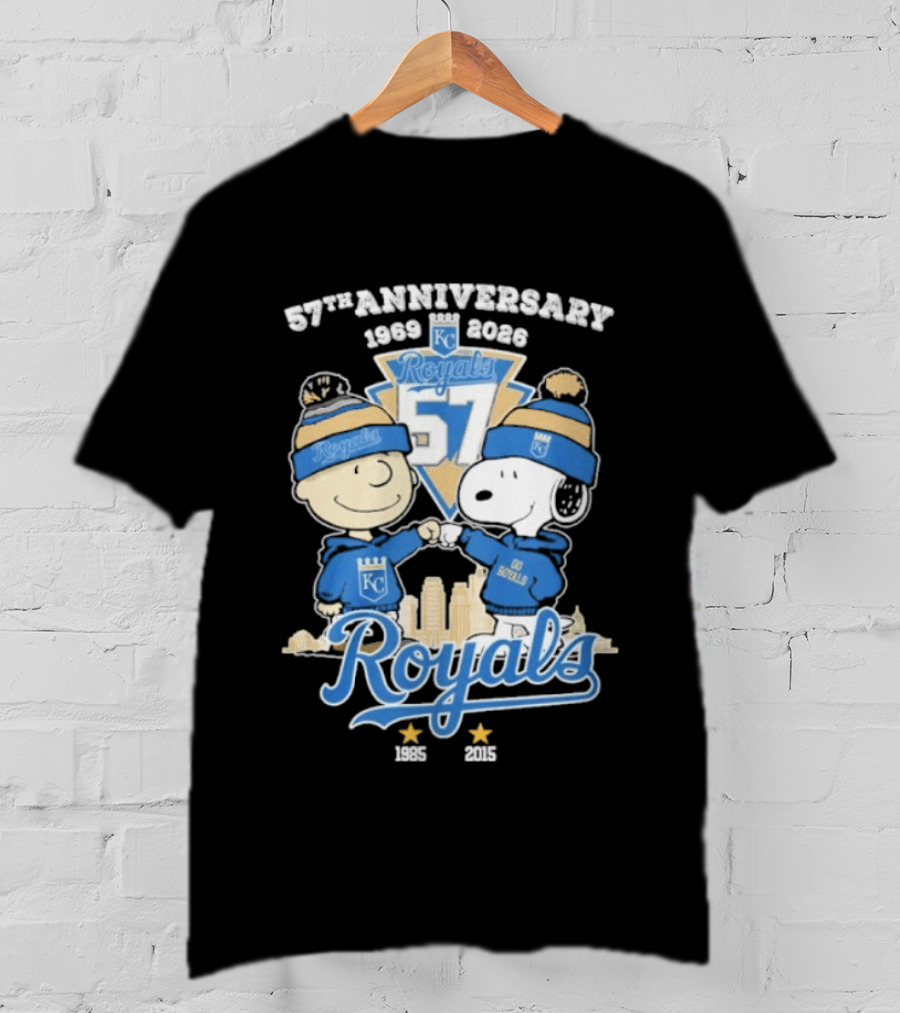 57th Anniversary 1969 2026 Peanuts Fistbump Kansas City Royals Royals T-Shirt