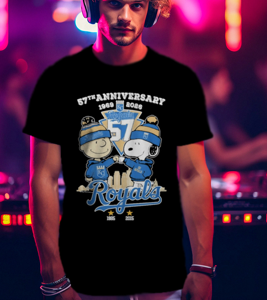 57th Anniversary 1969 2026 Peanuts Fistbump Kansas City Royals Royals T-Shirt