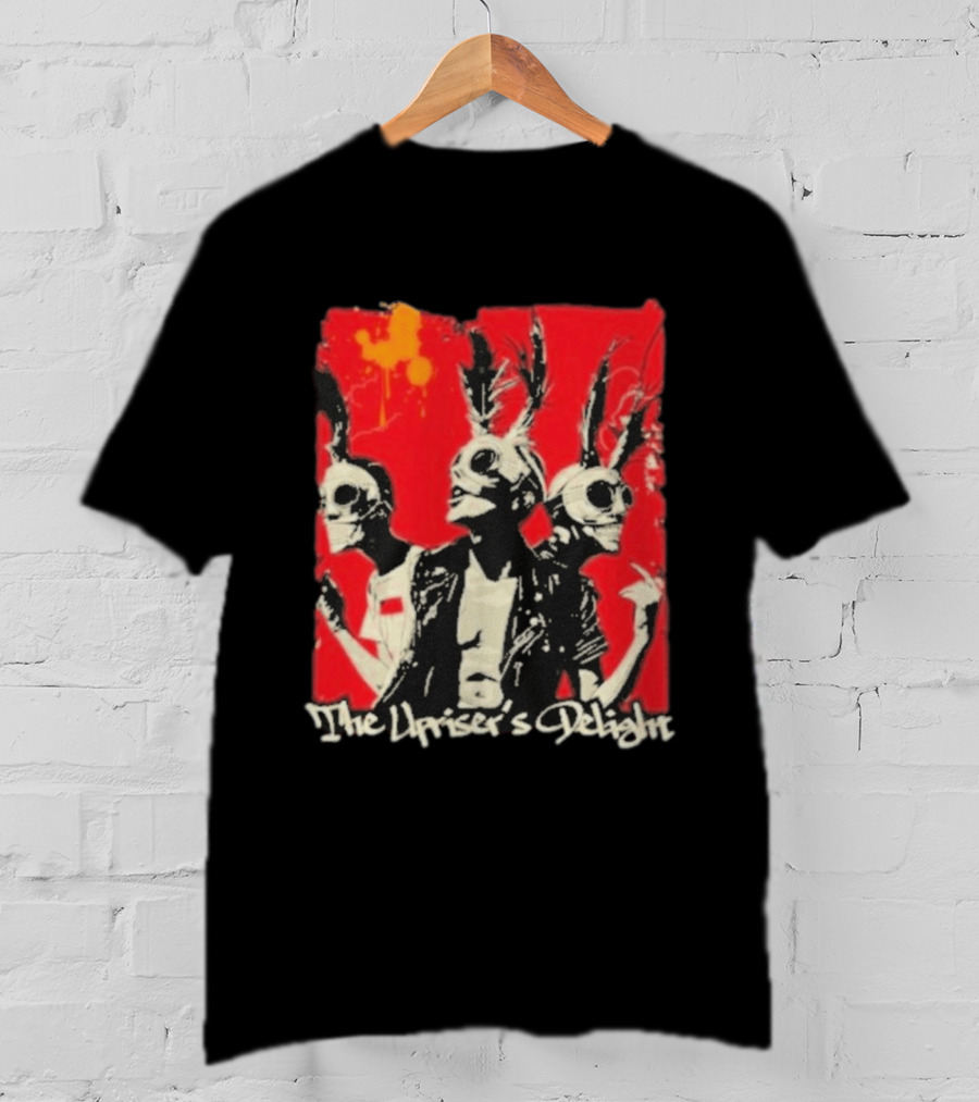 The Upriser's Delight Skull Trio Feathered Masks Red T-Shirt