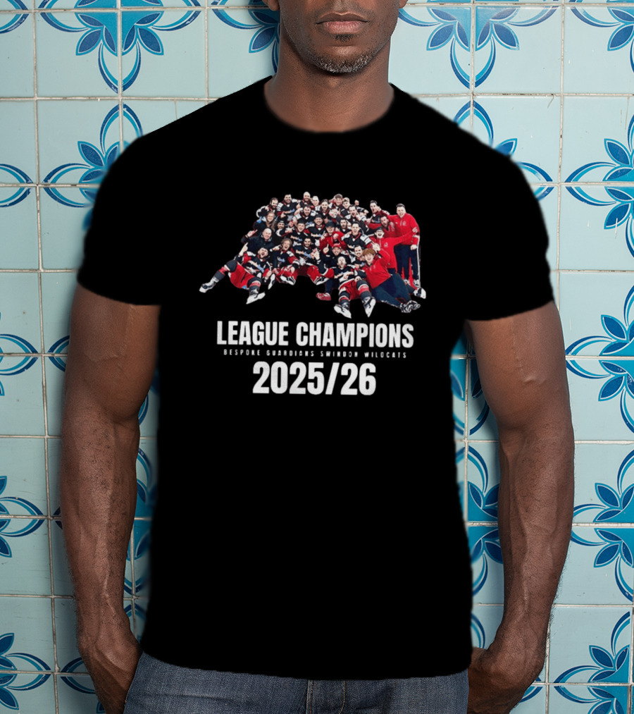 League Champions 2025 2026 Bespoke Guardians Swindon Wildcats T-Shirt