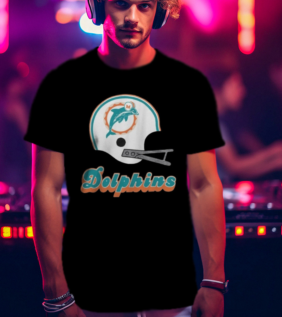 Miami Dolphins Vintage Helmet Dolphins T-Shirt