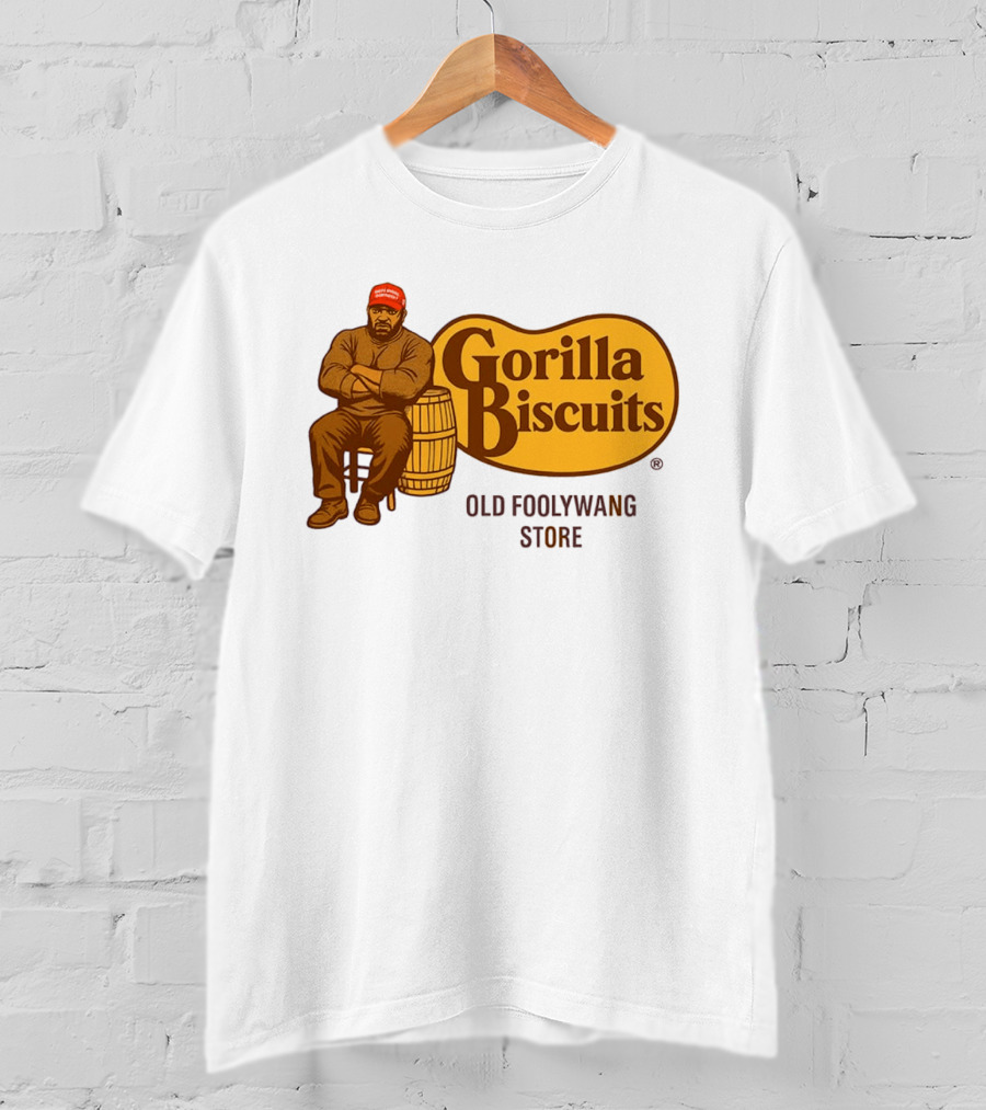 Cracker Barrel Gorilla Biscuits Old Foolywang Store Rustic Man And Barrel T-Shirt