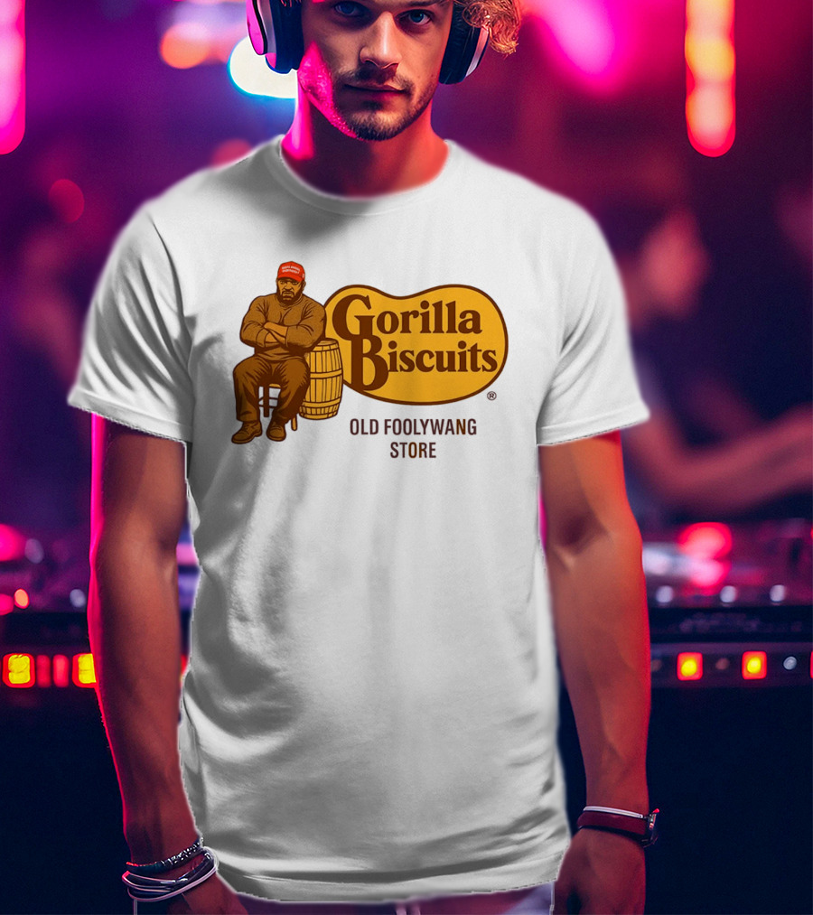 Cracker Barrel Gorilla Biscuits Old Foolywang Store Rustic Man And Barrel T-Shirt