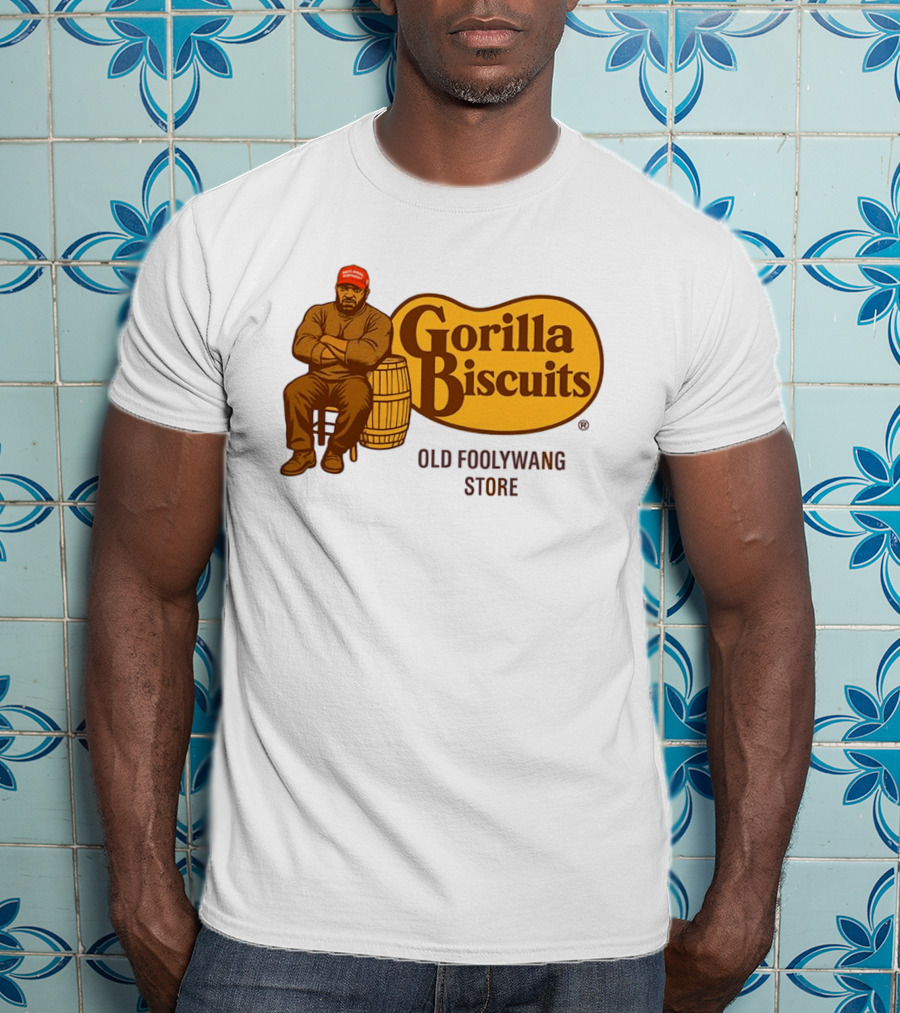 Cracker Barrel Gorilla Biscuits Old Foolywang Store Rustic Man And Barrel T-Shirt