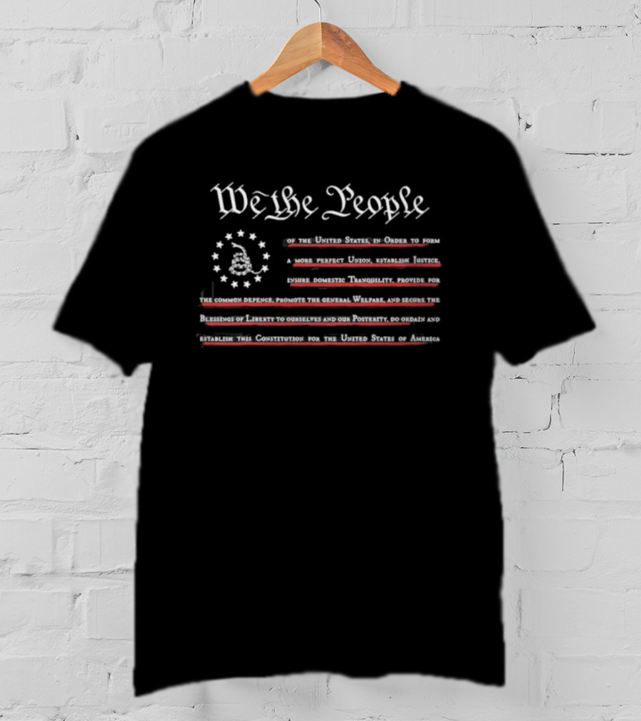 We The People Constitution Text And Betsy Ross Flag T-Shirt