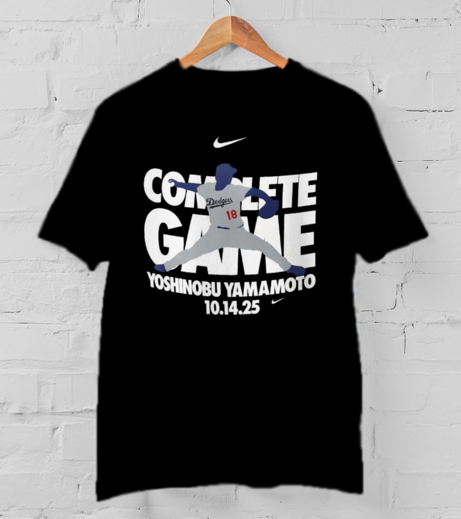 Yoshinobu Yamamoto Complete Game 10.14.25 Nike MLB Dodgers T-Shirt