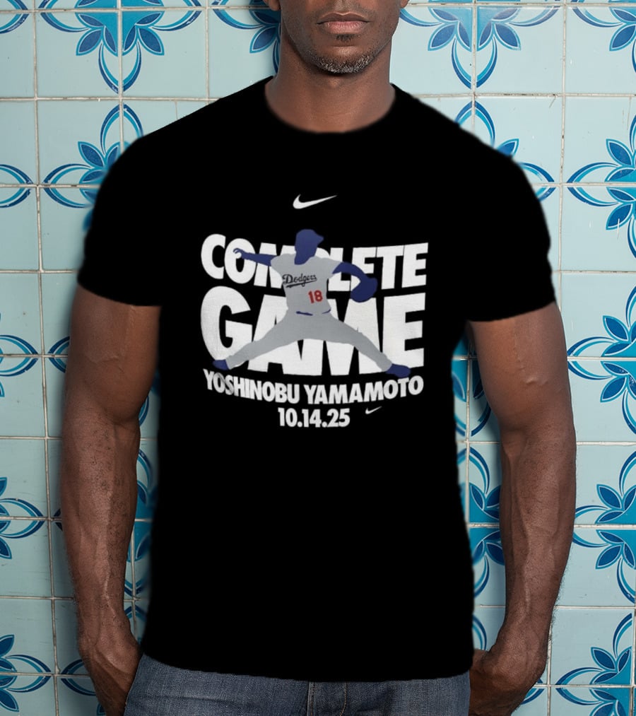 Yoshinobu Yamamoto Complete Game 10.14.25 Nike MLB Dodgers T-Shirt