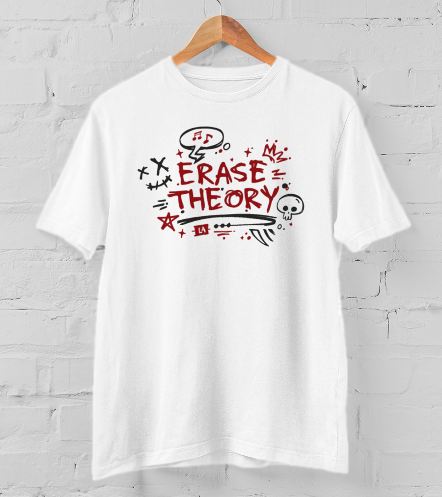 Erase Theory LA Skull Star Music Notes Expression T-Shirt