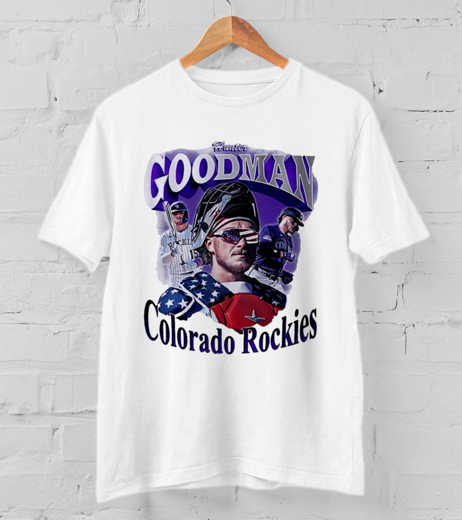 Hunter Goodman Colorado Rockies Catcher And Player Patriots 2026 T-Shirt
