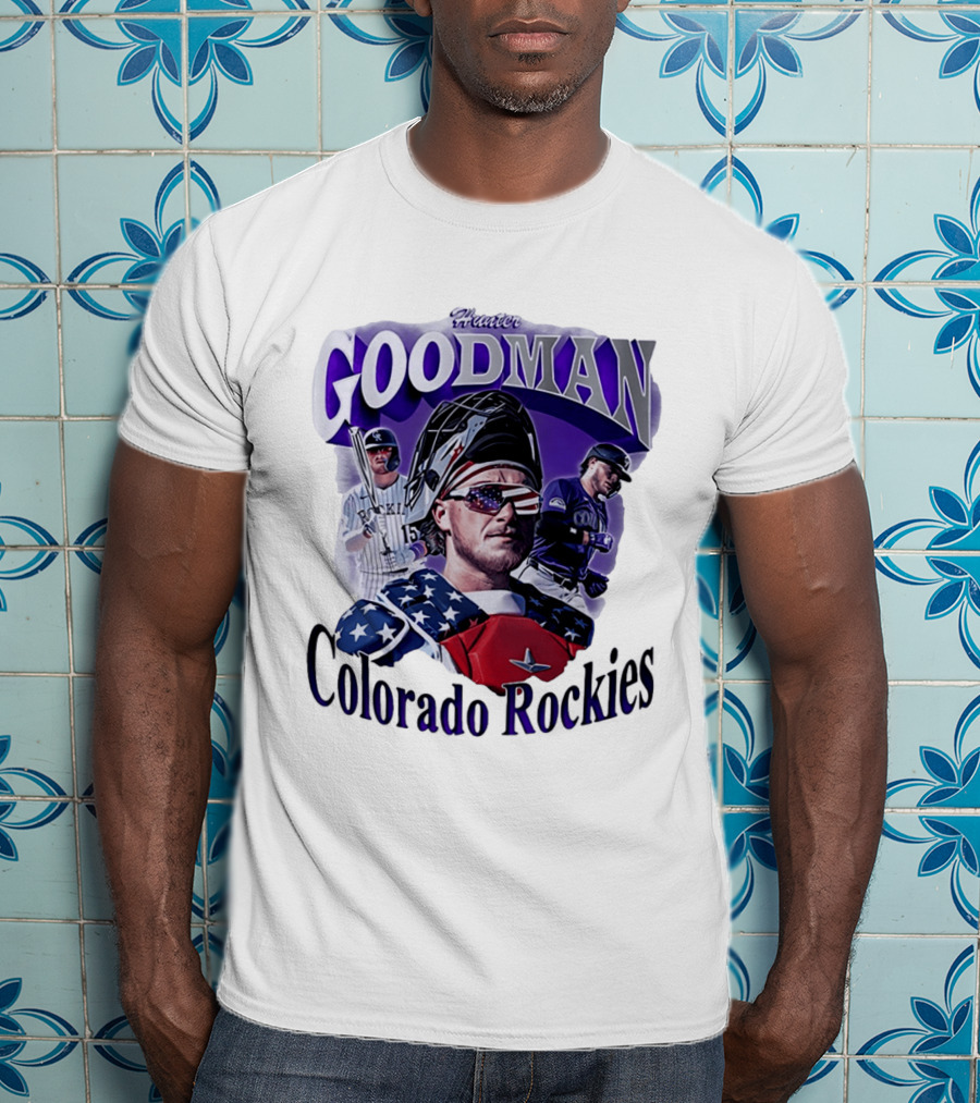 Hunter Goodman Colorado Rockies Catcher And Player Patriots 2026 T-Shirt