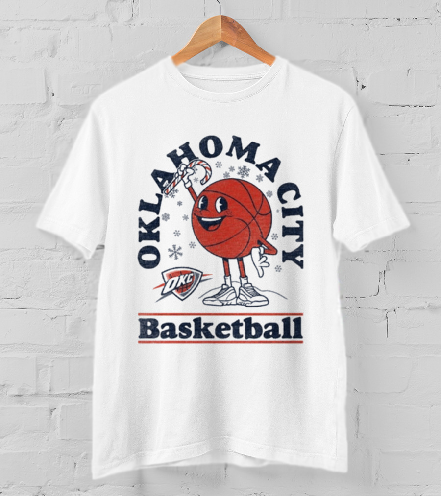 Oklahoma City Basketball Cartoon OKC Winter T-Shirt