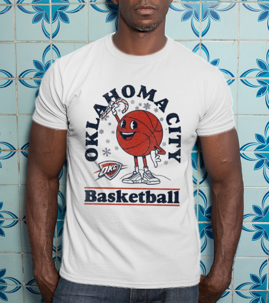 Oklahoma City Basketball Cartoon OKC Winter T-Shirt