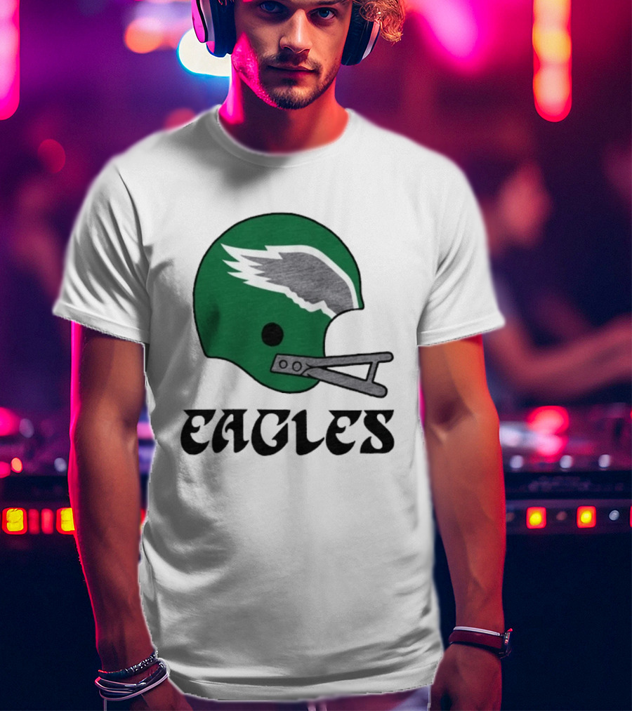 Philadelphia Eagles Helmet Green Wing T-Shirt