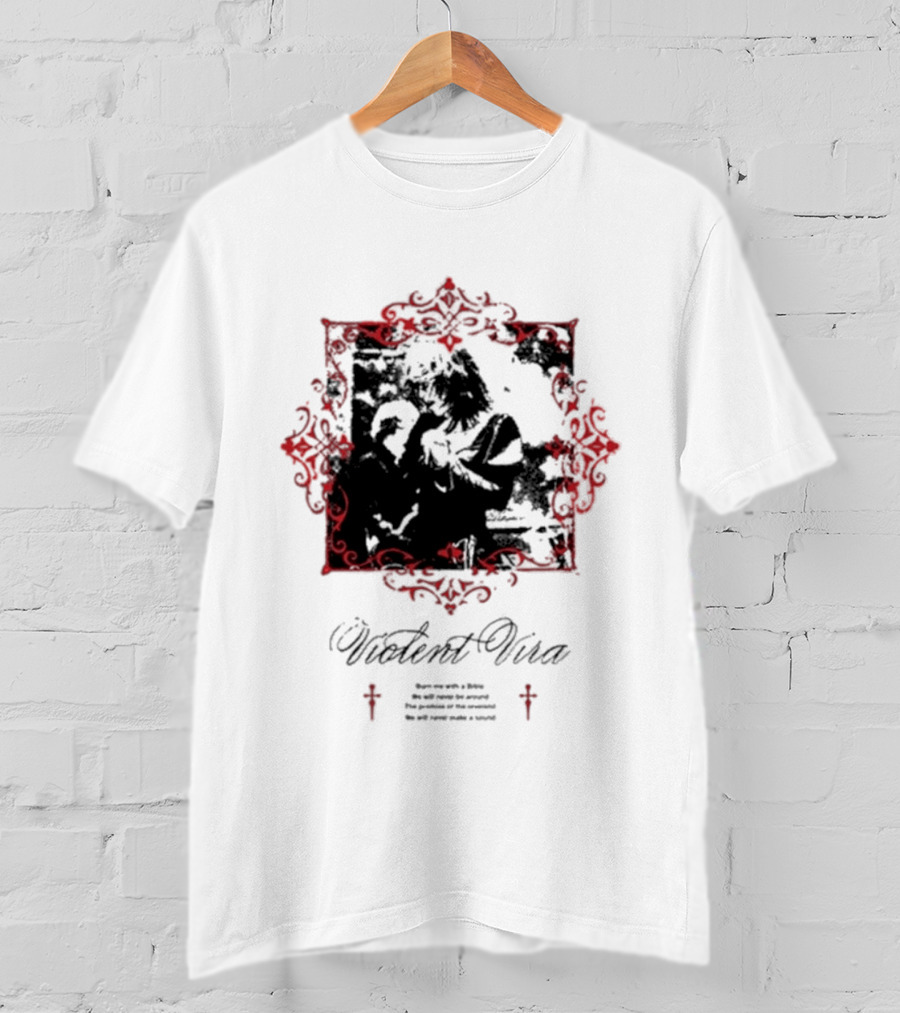 Violent Vira Ghostly Embrace In Ornate Frame T-Shirt