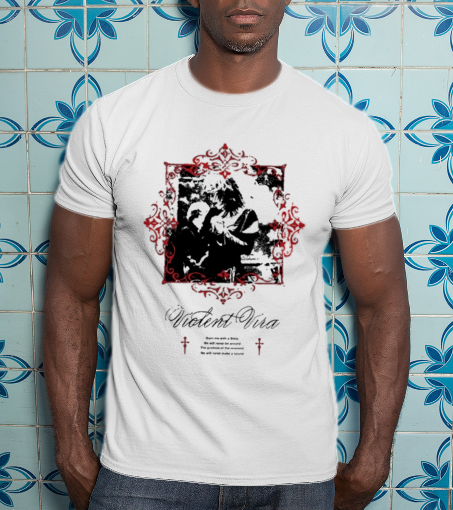 Violent Vira Ghostly Embrace In Ornate Frame T-Shirt