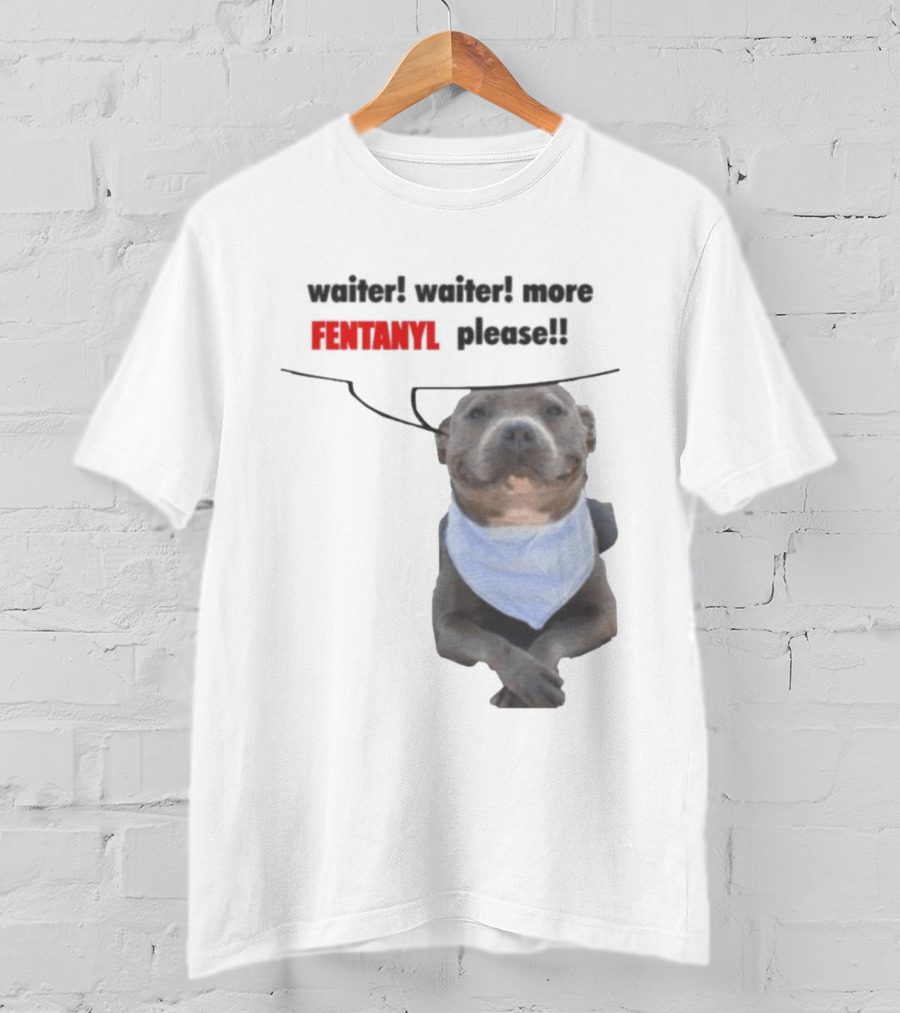 Waiter Waiter More Fentanyl Meme Dog Funny Please T-Shirt